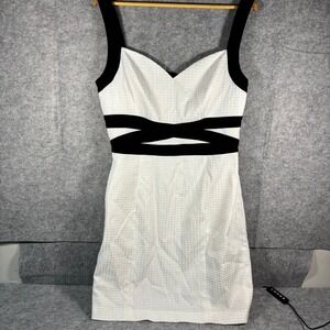 NWT GUESS Women's‎ White Black Cutout Sheath Dress Size 14